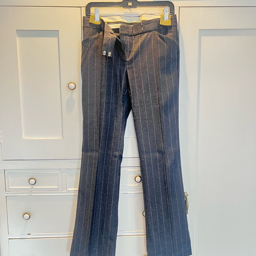 Beautiful Theory Gray Pinstripe Trousers